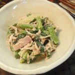 あさつきと鶏ササミの酢味噌和え