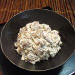 いもがらとにんにくの白和え