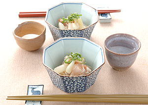 うどと鶏ササミの梅肉和え