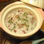おおばこと小豆の梅干し粥