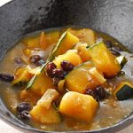 かぼちゃとホタテ貝柱の小豆スープ