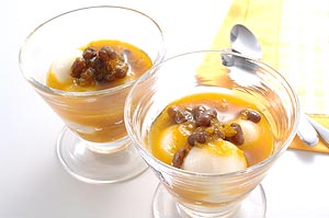 かぼちゃと小豆の白玉汁粉