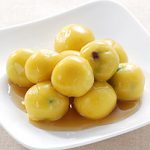 かぼちゃと豆の団子餡がけ
