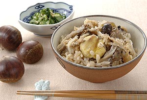 きのこと栗の炊き込みごはん