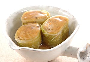ごはん入り白菜の精進巻き