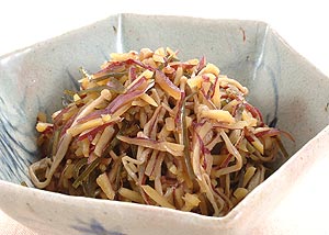 さつまいもの皮の煮付け