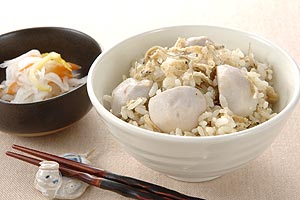 さといもとジャコの炊き込みごはん