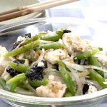 さやいんげんと豆腐の海苔サラダ