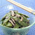 さやえんどうと鶏肉のごま和え