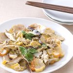 しいたけとお麩のシラス入り卵とじ