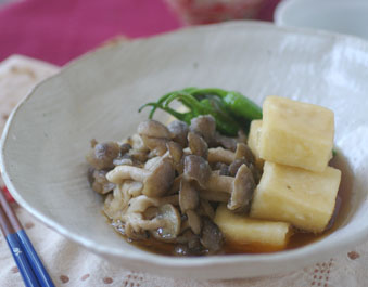 しめじと高野豆腐の揚げびたし