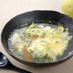 しょうがとねぎのチーズ入り卵スープ