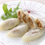 じゃがいも皮の蒸しぎょうざ