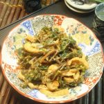 すべりひゆと焼き油揚げの酢味噌和え