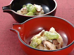 そら豆としいたけのおろし和え