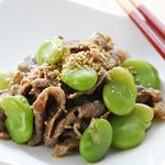 そら豆と牛肉の和え物