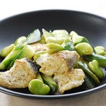 そら豆・きゅうり・白身魚のマリネ