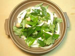 つゆくさとしめじの卵とじ