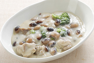 とら豆と鶏肉のクリーム煮込み