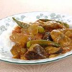 なすとオクラのサバカレー