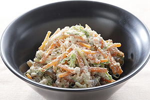 にんじん・水菜・こんにゃくの白和え