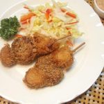 にんにくと干し柿の串カツ