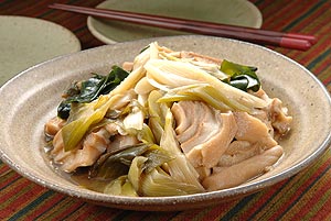 ねぎと麩の炊き合わせ