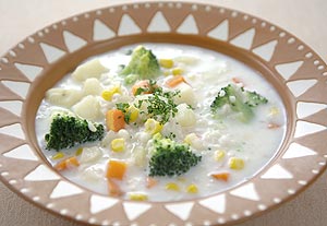 はと麦と野菜のミルクスープ