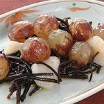 ぶどうとホタテ貝柱のヒジキマリネ