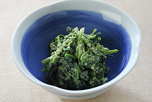 ほうれん草の粉茶白和え