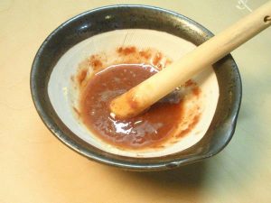 みょうがと鶏ササミ肉の梅肉和え