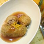 ゆずと鶏ひき肉の白菜ロール
