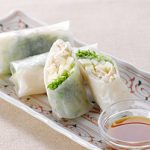 りんごと鶏ササミ肉の生春巻き