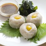 れんこん団子の辛子酢じょうゆ