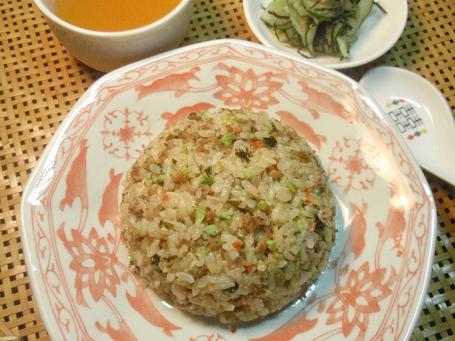 わさびと豚ひき肉のチャーハン