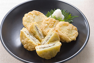 アジのじゃがいもはさみ揚げ