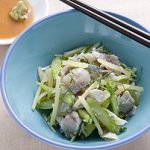 アジ・アスパラガス・じゃがいもの香味たたき
