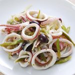 イカ・オリーブ・さやいんげんのマリネ