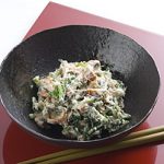 ウナギと春菊の白和え