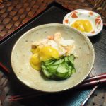 エビときゅうりの黄身酢和え