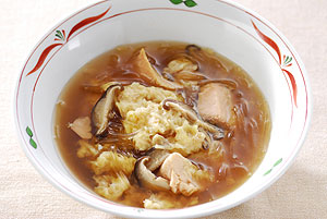 カニと鮭のオイスタースープ