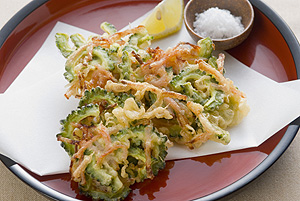 ゴーヤとロースハムの天ぷら