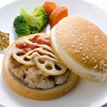 サババーグとれんこんのバーガー