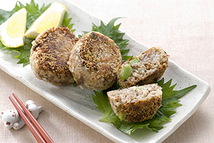 サンマと枝豆のチーズパン粉焼き