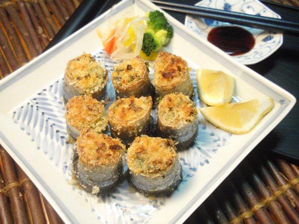 サンマのチーズパン粉焼き