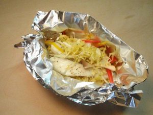 ザワークラウトとタラのオーブン焼き