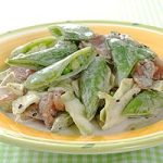 スナップえんどうとカツオの和えもの