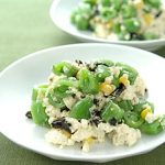 スナップえんどうと豆腐の海苔ドレッシング