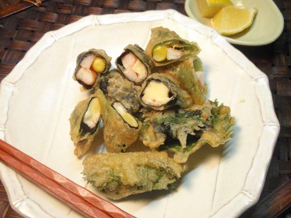 チーズとエビの天ぷら