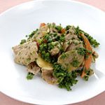 パセリと豚肉のにんにく炒め